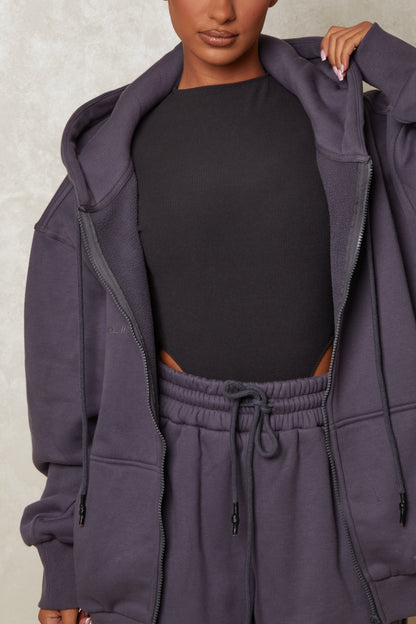 Life On Mars Zip Jacket in Charcoal