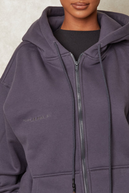 Life On Mars Zip Jacket in Charcoal