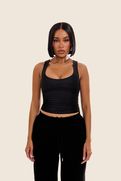 The Sculpt Vest Top in Black
