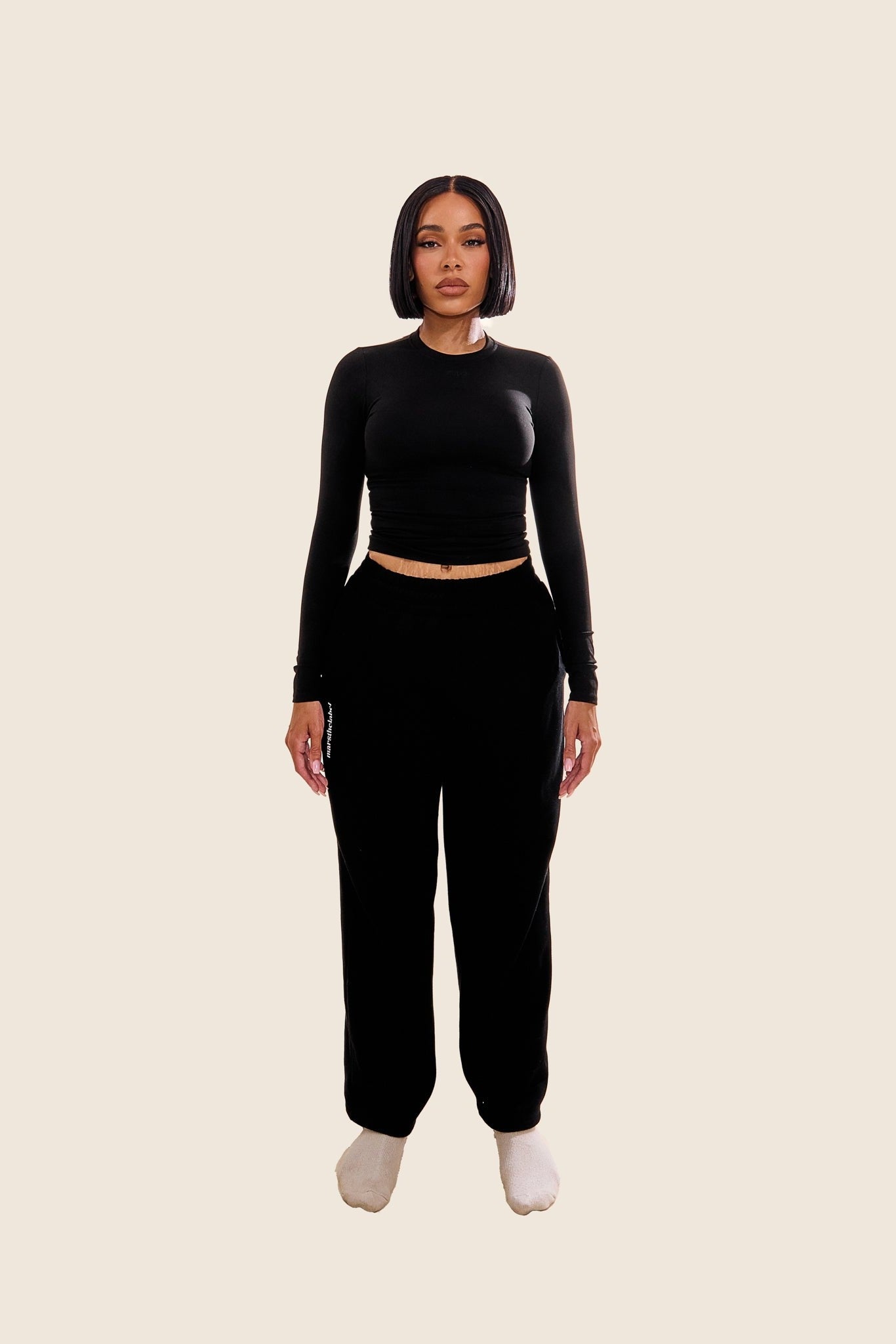 The Sculpt Long Sleeve Top in Black
