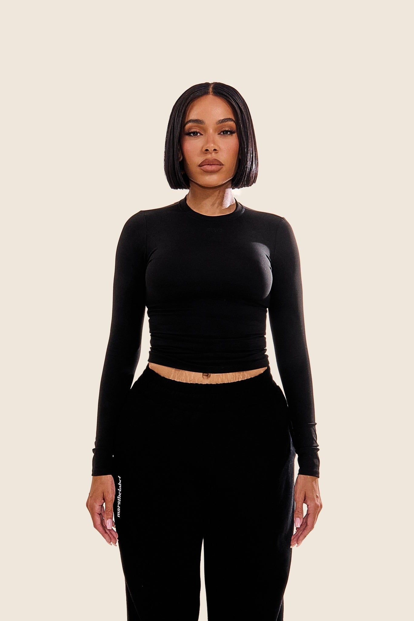 The Sculpt Long Sleeve Top in Black