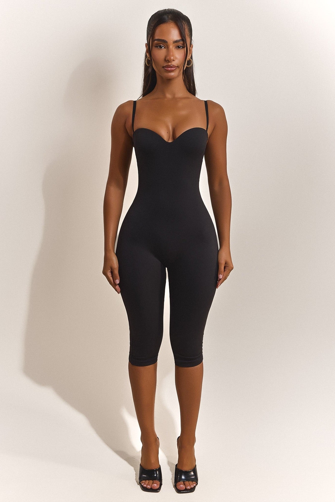 The Sculpt Capri Jumpsuit in Black