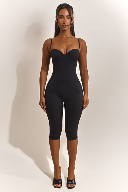 The Sculpt Capri Jumpsuit in Black