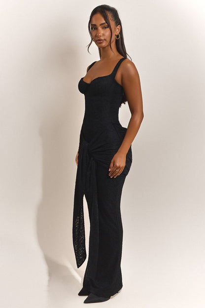 The Tie Front Maxi Dress in Black