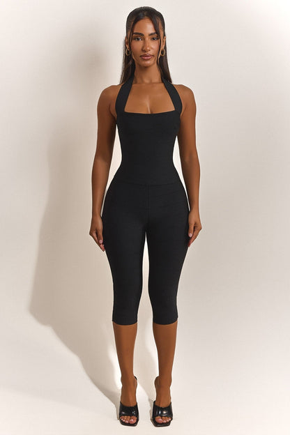 The Natalia Halter Neck Top in Black