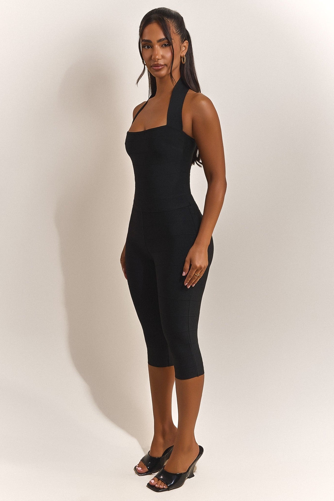 The Natalia Halter Neck Top in Black