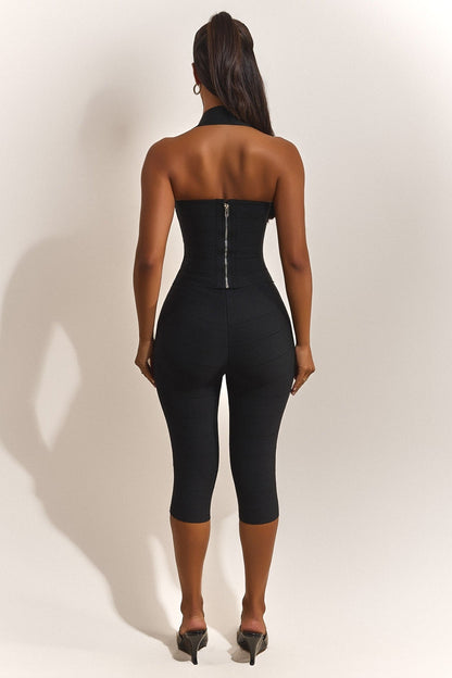 The Natalia Halter Neck Top in Black