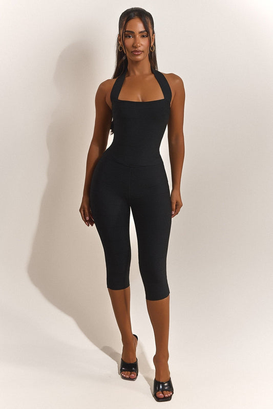 The Natalia Halter Neck Top in Black