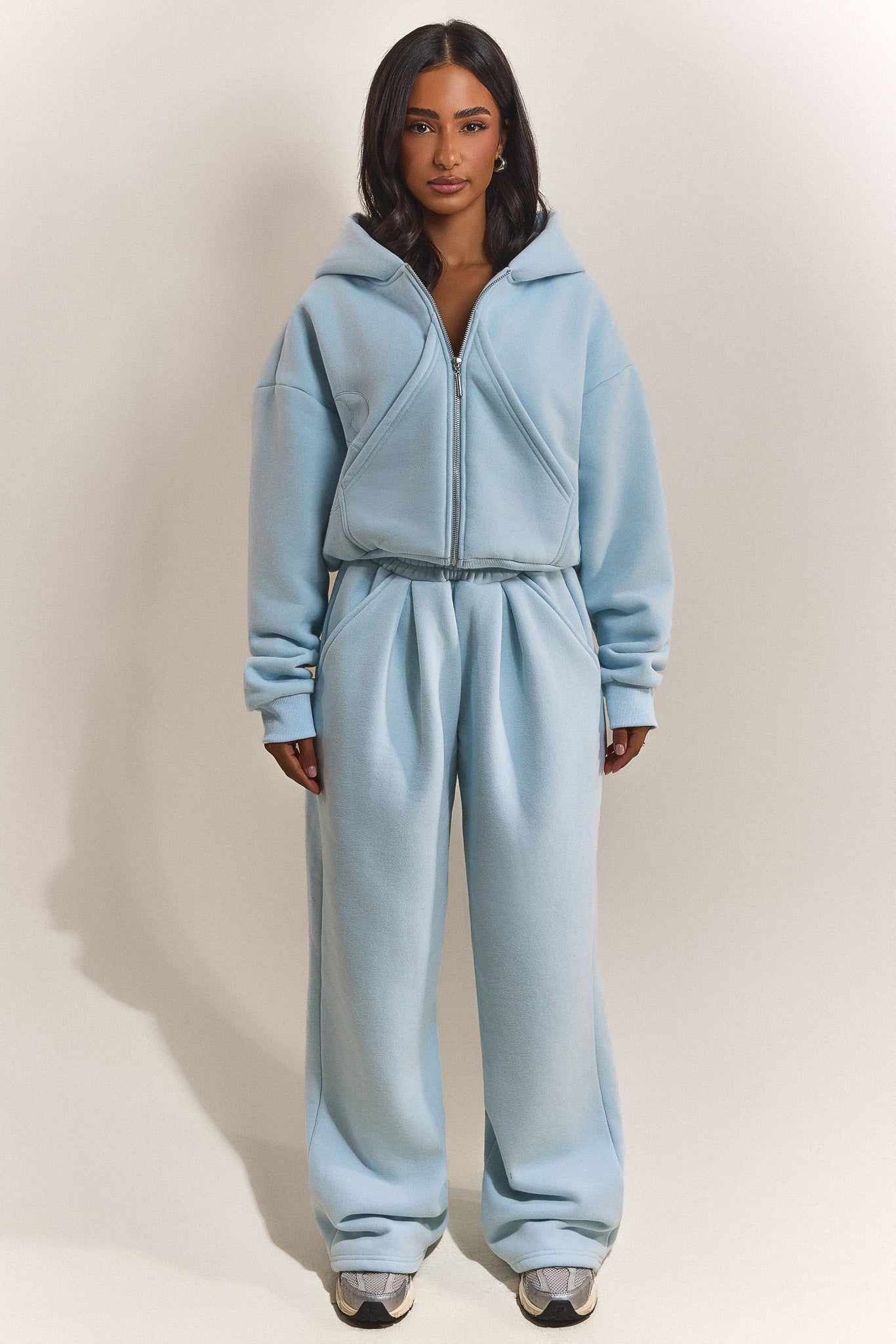 The Graphic Mars Wide Leg Joggers in Baby Blue