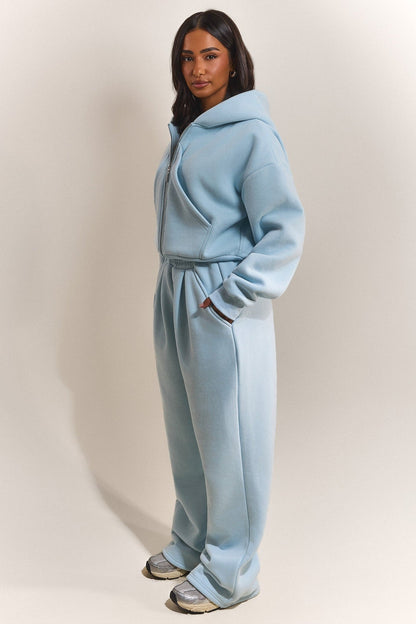 The Graphic Mars Wide Leg Joggers in Baby Blue