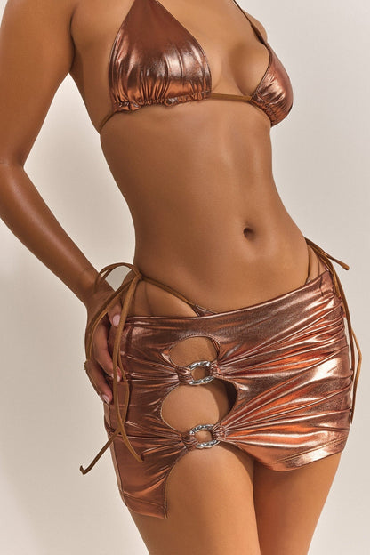 The Three Piece Bikini Set in Bronze
