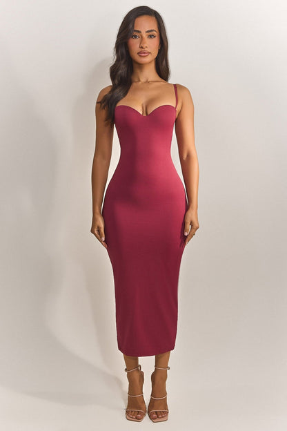 The Sculpt Midaxi in Red