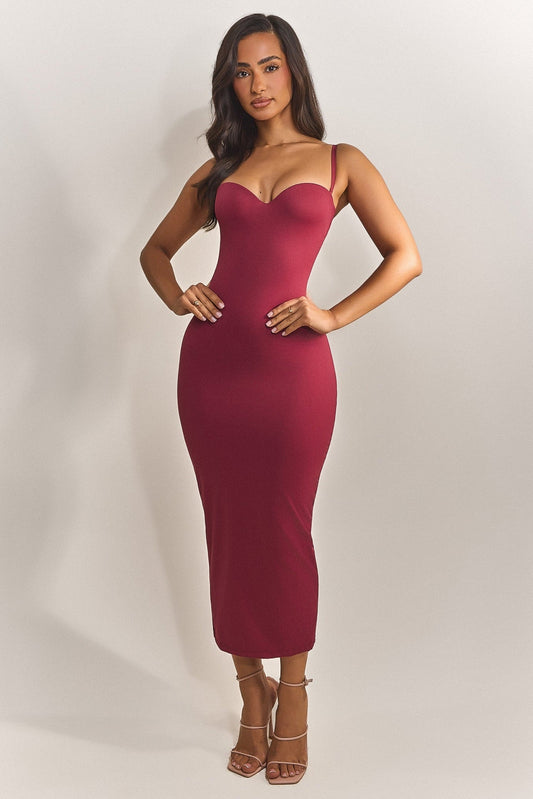 The Sculpt Midaxi in Red
