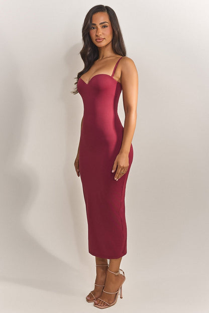 The Sculpt Midaxi in Red