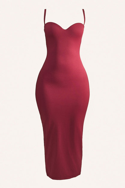 The Sculpt Midaxi in Red