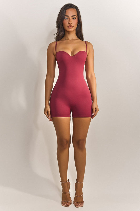 The Sculpt Playsuit in Red