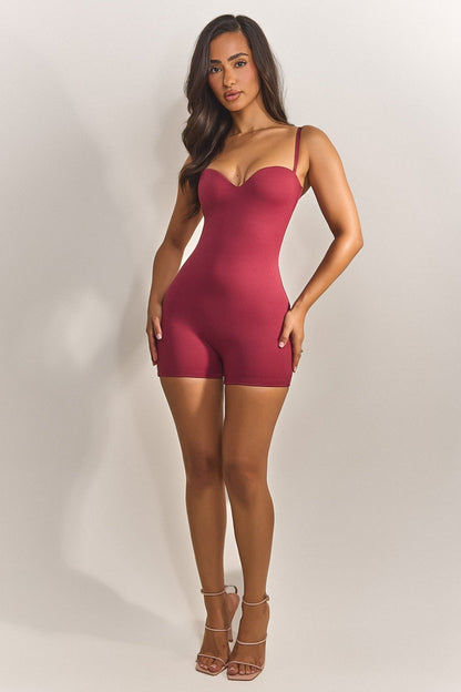 The Sculpt Playsuit in Red