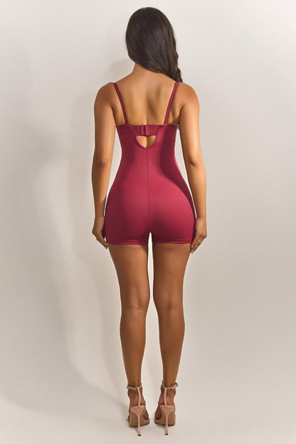 The Sculpt Playsuit in Red