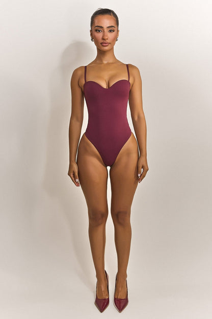 The Sculpt Bodysuit in Red
