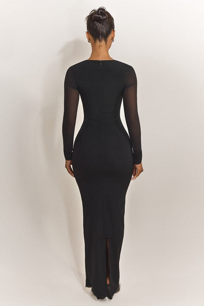 The Long Sleeve Bij Maxi in Black