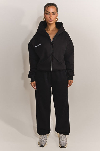 The Classics Longline Zip Jacket in Black
