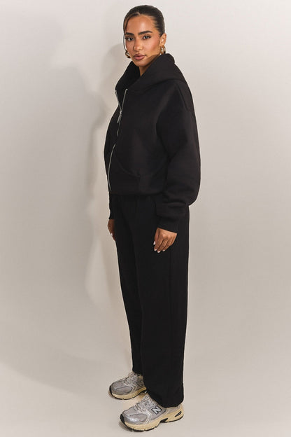 The Classics Longline Zip Jacket in Black