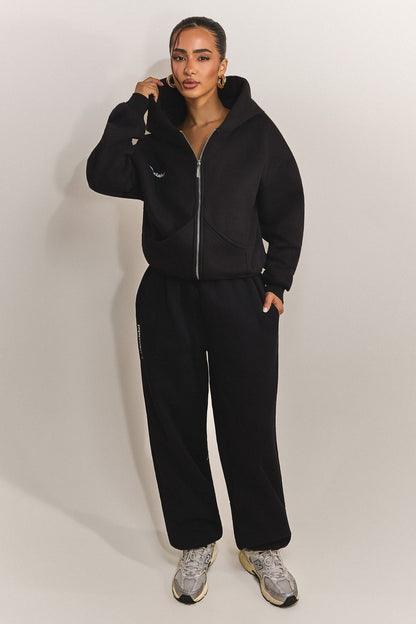 The Classics Longline Zip Jacket in Black