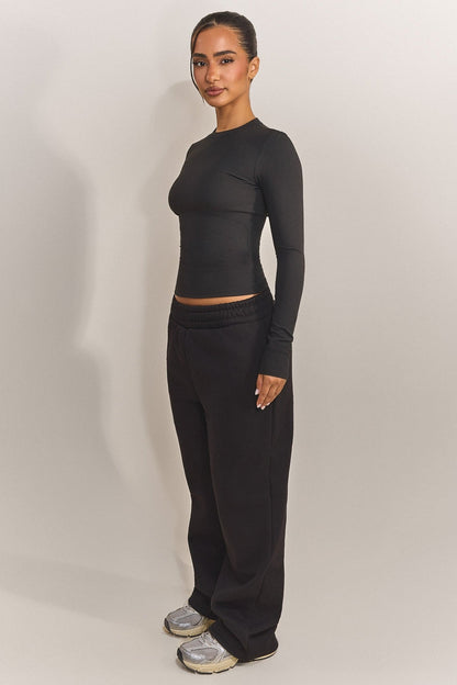 The Sculpt Long Sleeve Top in Black