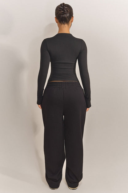 The Sculpt Long Sleeve Top in Black
