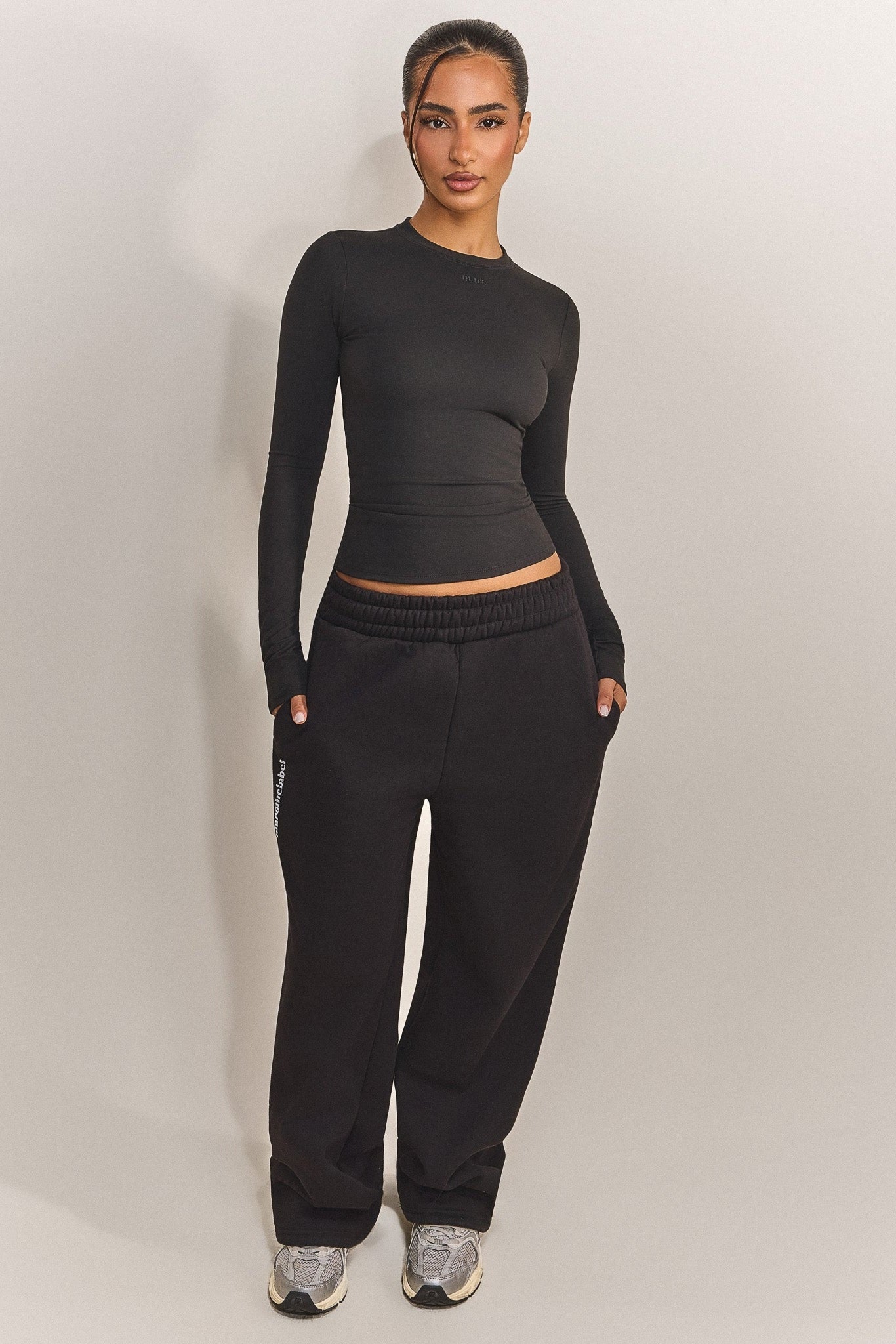 The Sculpt Long Sleeve Top in Black