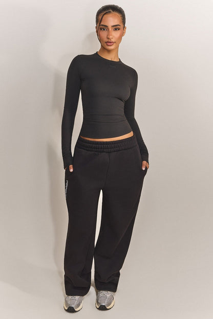 The Sculpt Long Sleeve Top in Black