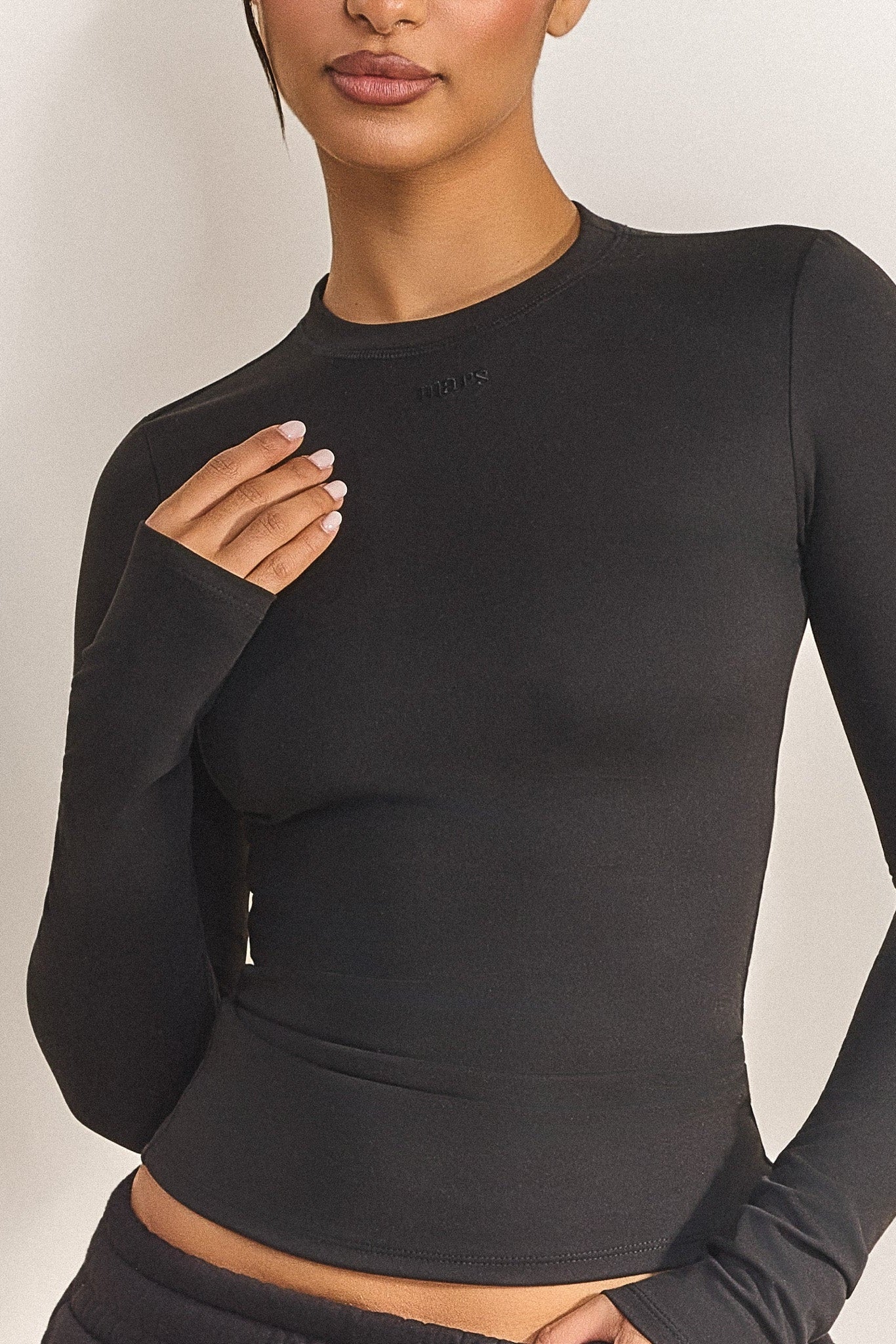 The Sculpt Long Sleeve Top in Black