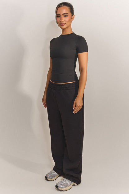 The Sculpt Short Sleeve Top in Black