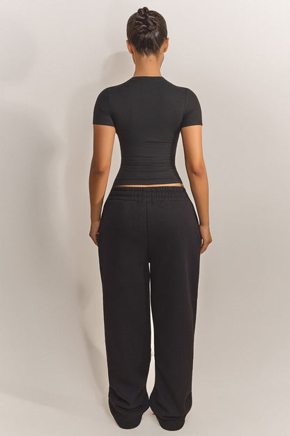The Sculpt Short Sleeve Top in Black