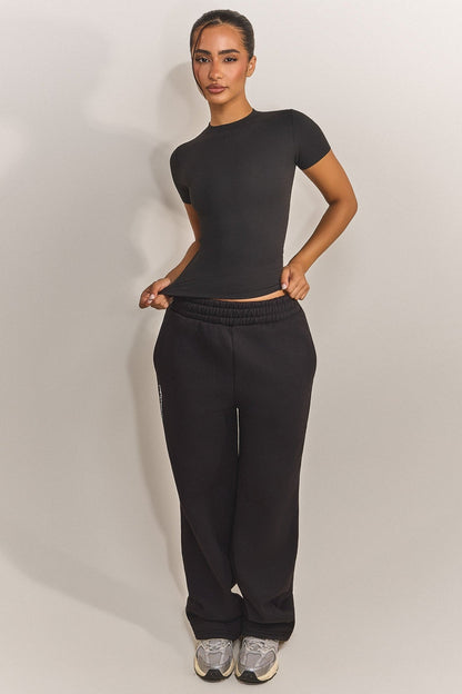 The Sculpt Short Sleeve Top in Black