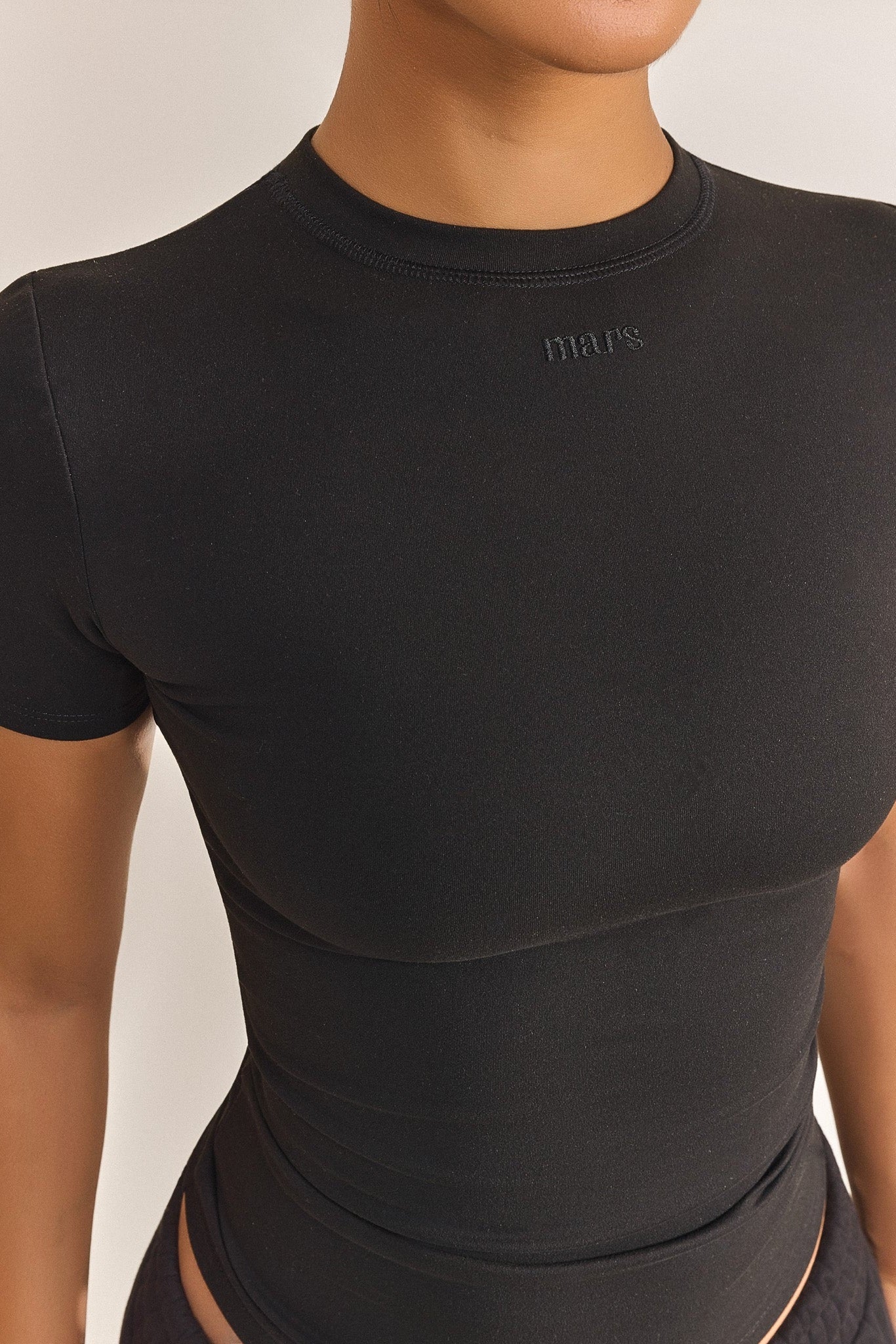 The Sculpt Short Sleeve Top in Black