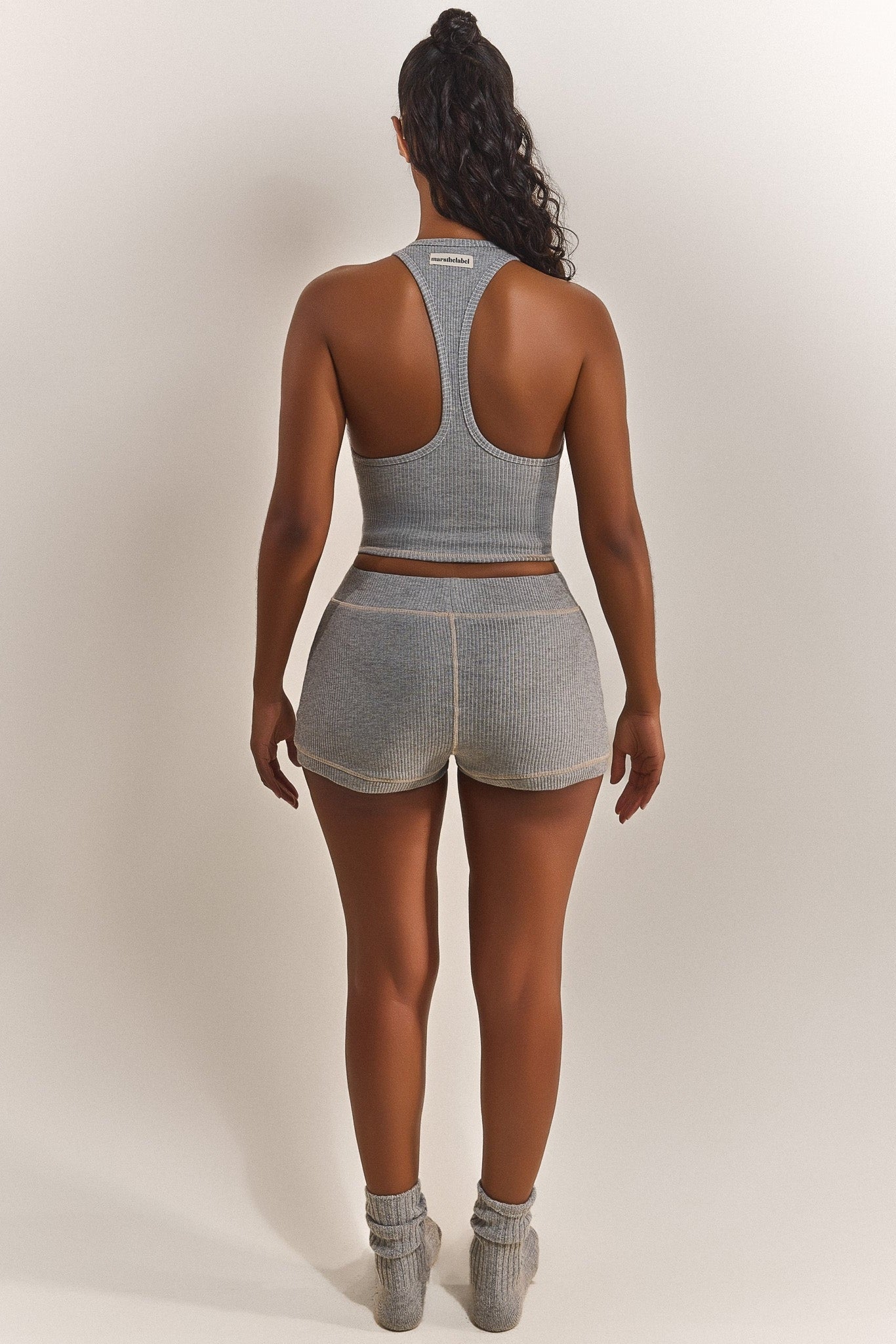 The Ribbed Boxer Shorts in Grey