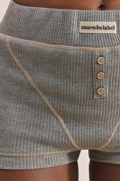 The Ribbed Boxer Shorts in Grey