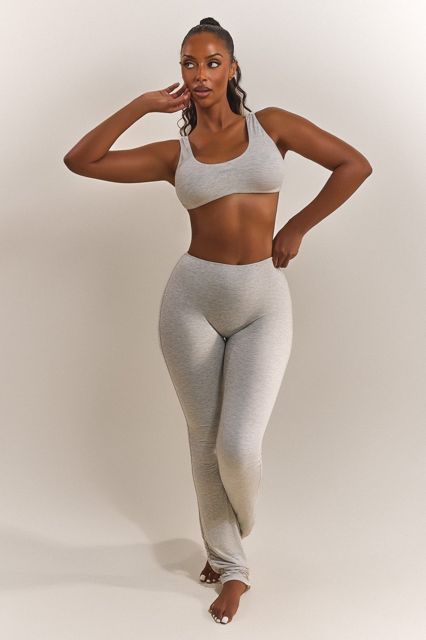 The Scoop Bralet in Grey Marl