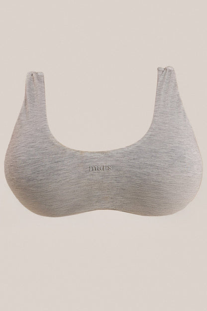 The Scoop Bralet in Grey Marl