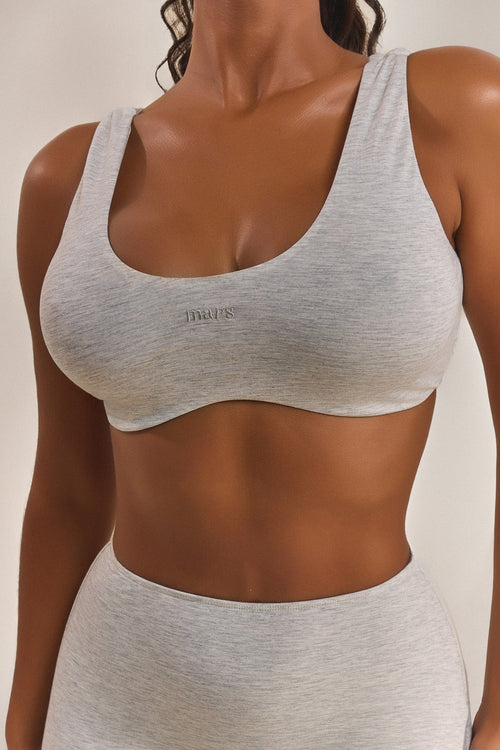 The Scoop Bralet in Grey Marl
