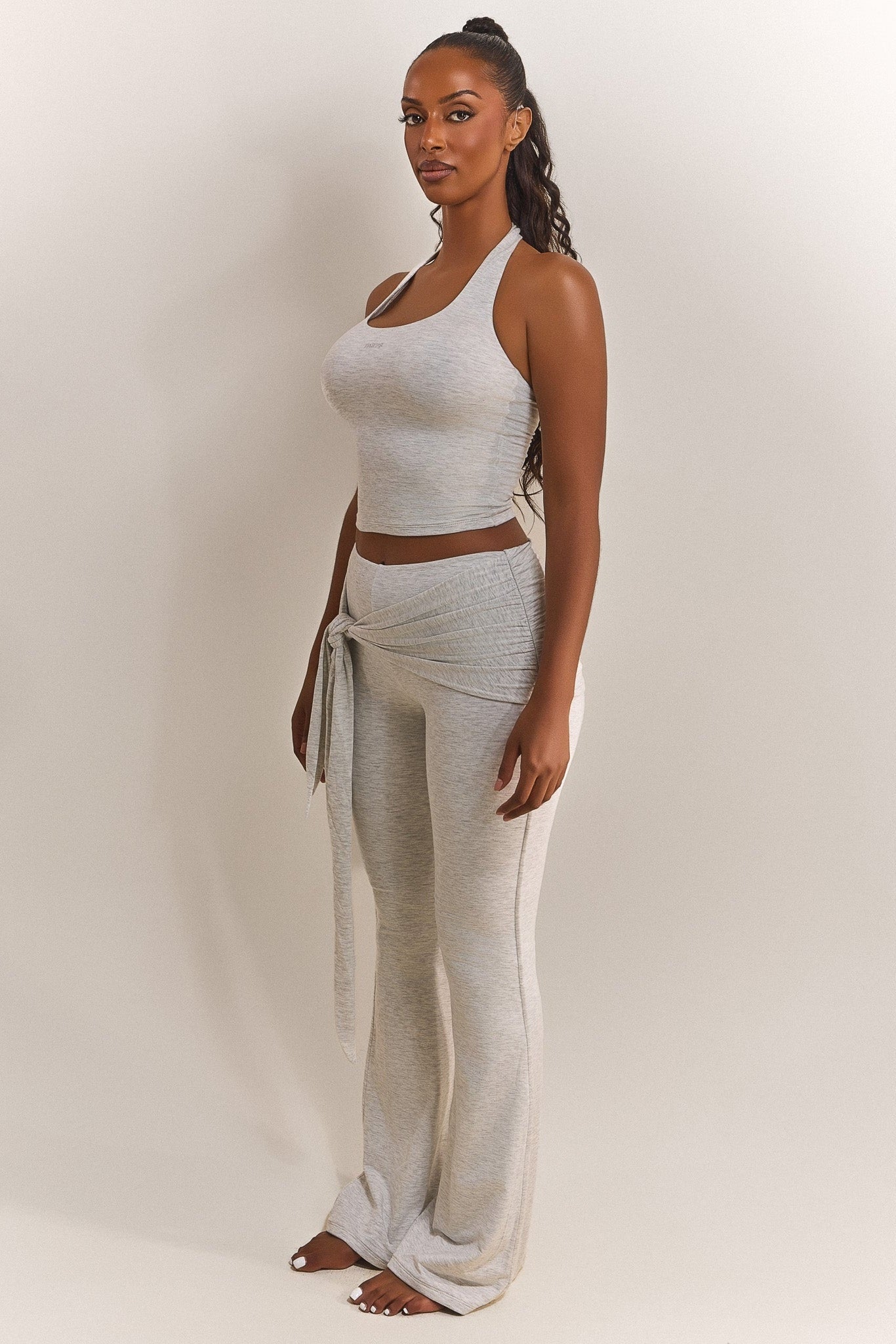 The Tie Trouser in Grey Marl