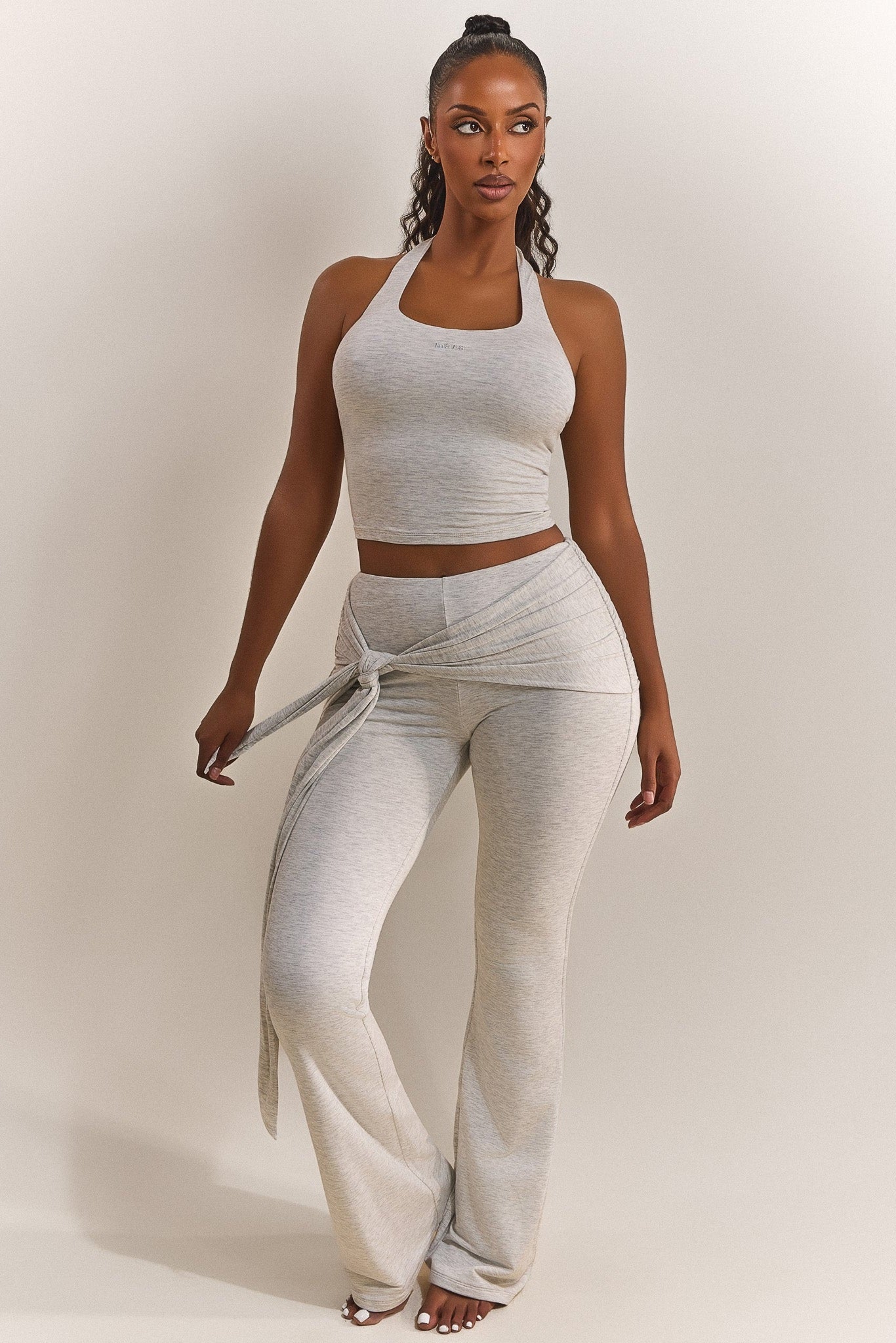The Tie Trouser in Grey Marl