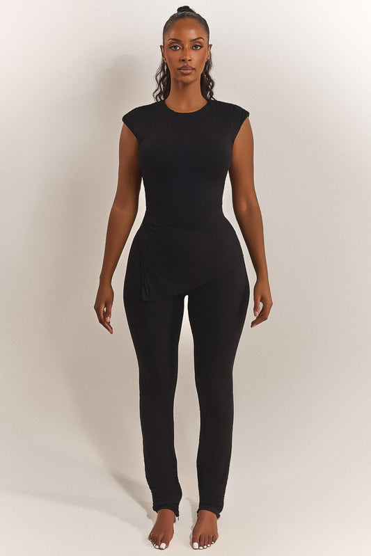 The Drape Ruche Top in Black