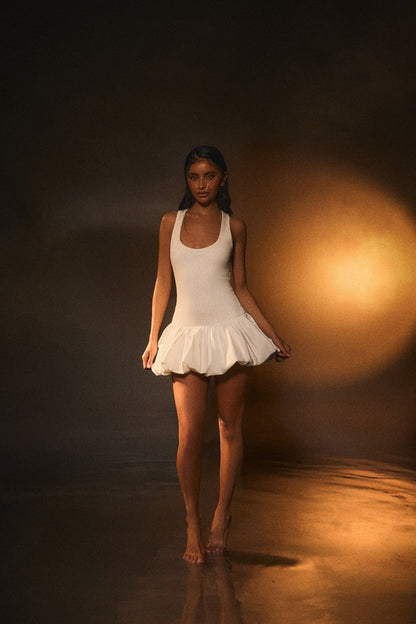 The Damilola Scoop Mini Dress in White