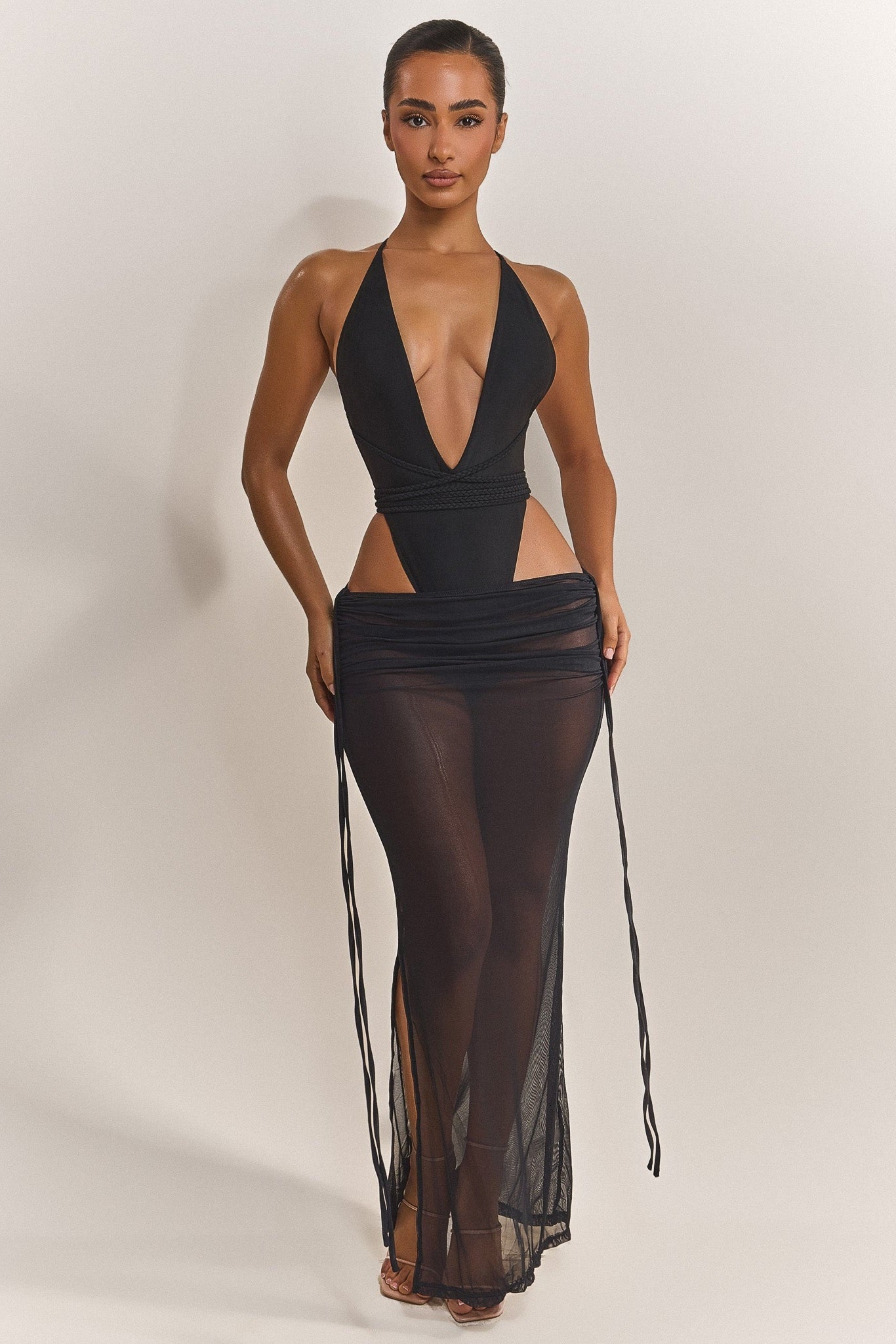 The Vela Cover-Up Maxi Skirt in Black