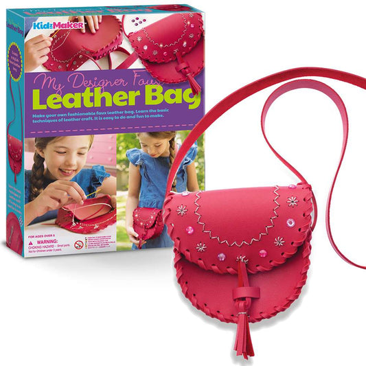 4M My Designer Faux Leather Shoulder Bag - DIY Fashion Bag Making Kit for Kids