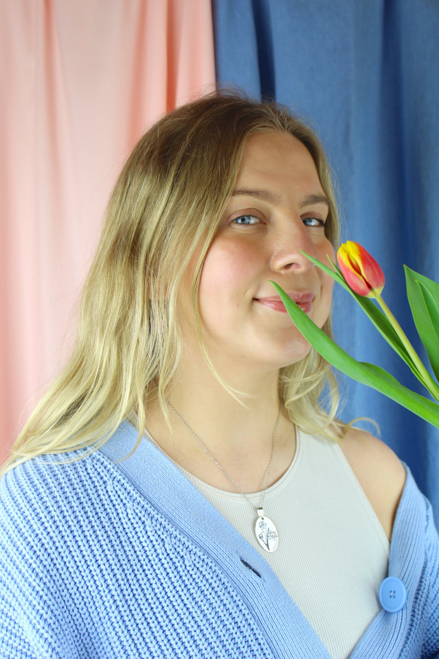 March Birth Flower Necklace - Daffodil