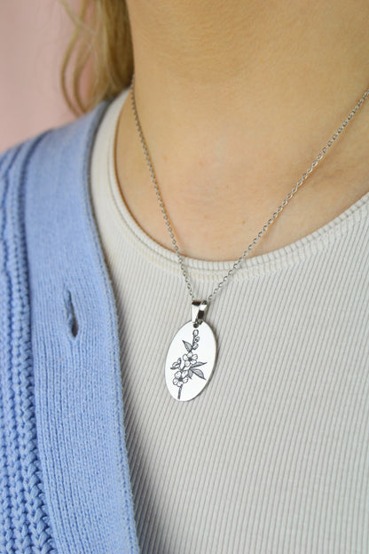 March Birth Flower Necklace - Cherry Blossom