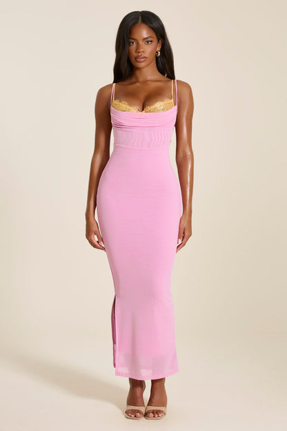 The Aida Maxi Dress in Pink